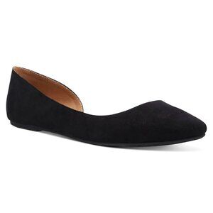 Wild Pair Womens Side Cutout Padded Mabel Almond Toe Slip on Ballet Flats